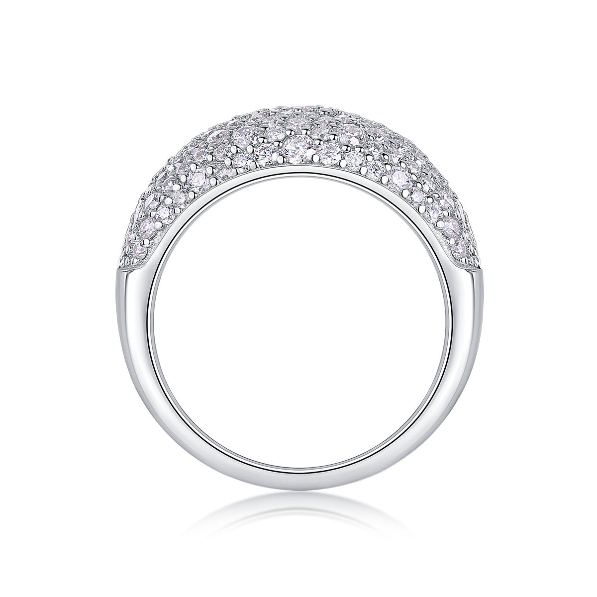 Unisex Moissanite Hip-Hop Style Ring S925 Silver Plated with 18K White Gold
