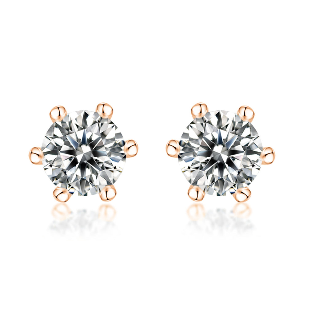 4CT(2CT*2)D-VVS1 Lab-Grown Diamond Six-Prong Unisex Earrings