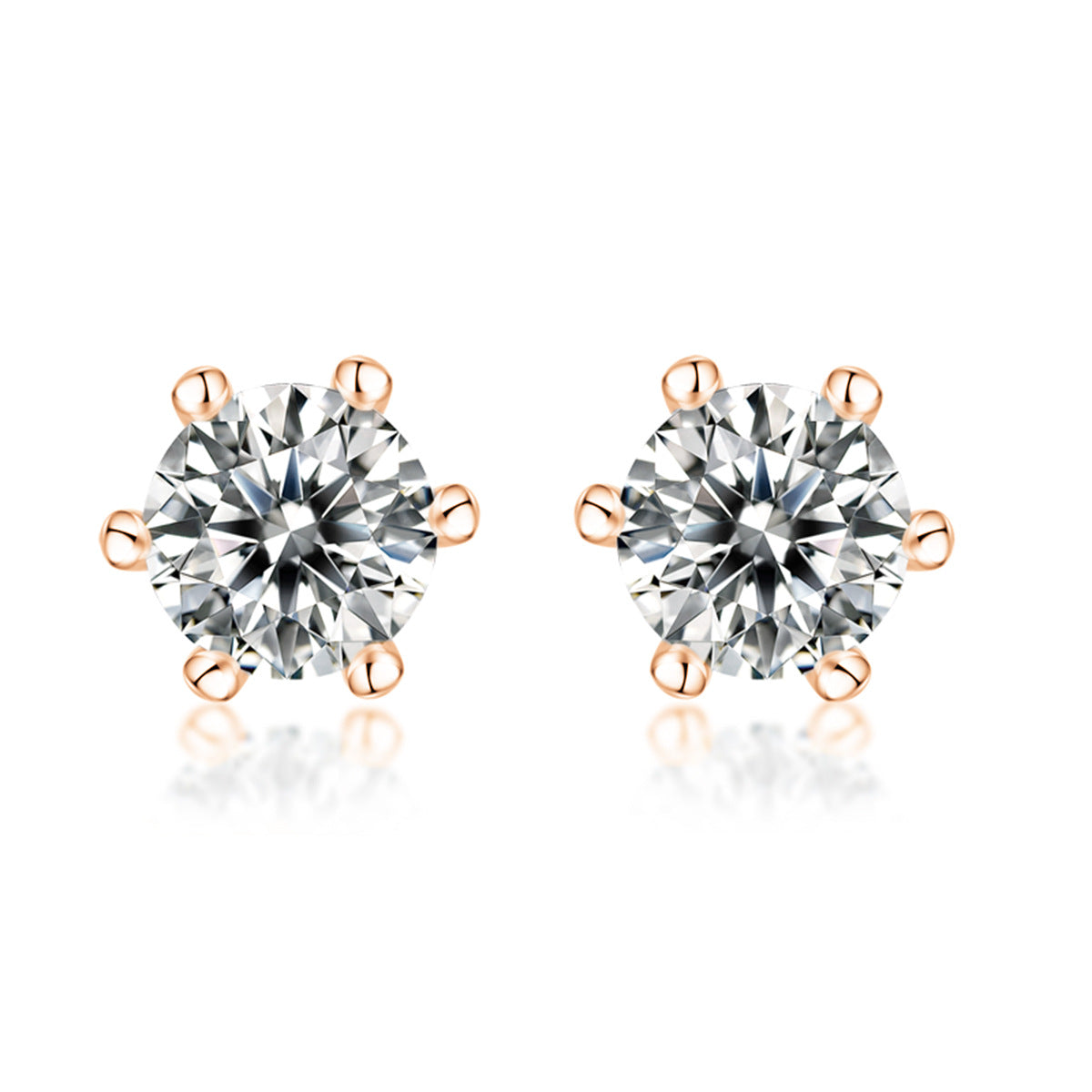 4CT(2CT*2)D-VVS1 Lab-Grown Diamond Six-Prong Unisex Earrings