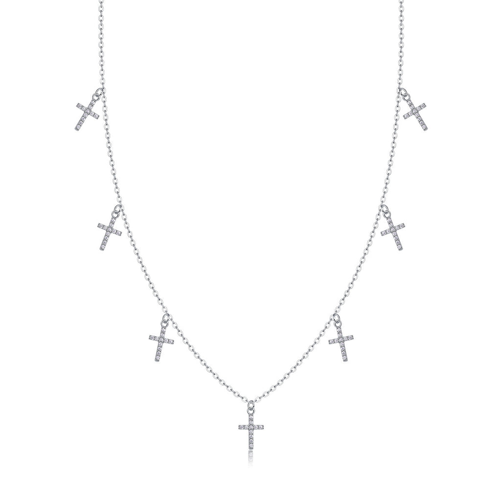 Moissanite Necklace Holy Light Cross Light Luxury Women's Necklace