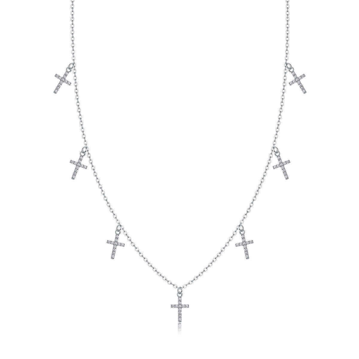 Moissanite Necklace Holy Light Cross Light Luxury Women's Necklace