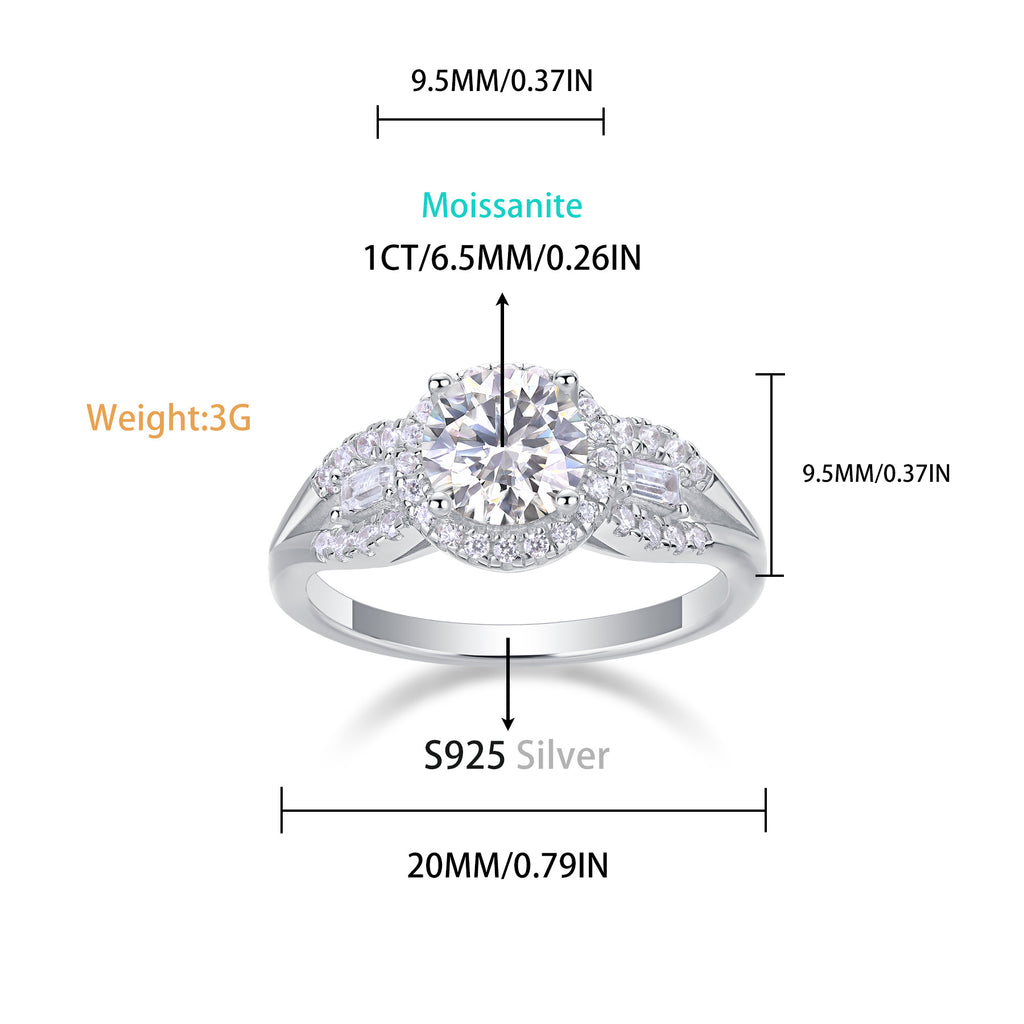 1 Carat D-VVS1 Lab Grown Diamond Ring for Women