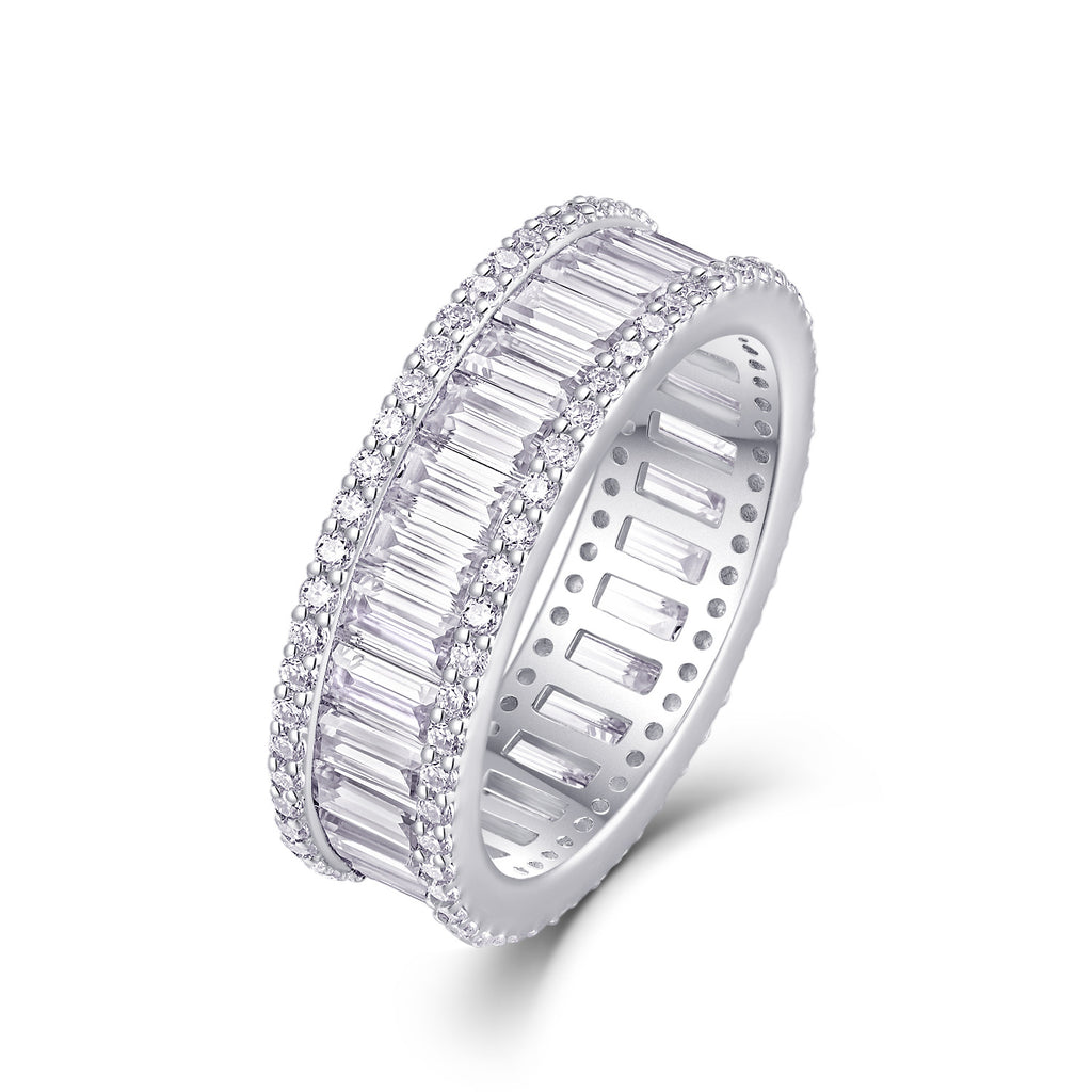 New Moissanite Diamond Ring for Women S925 Plated with 18K White Gold