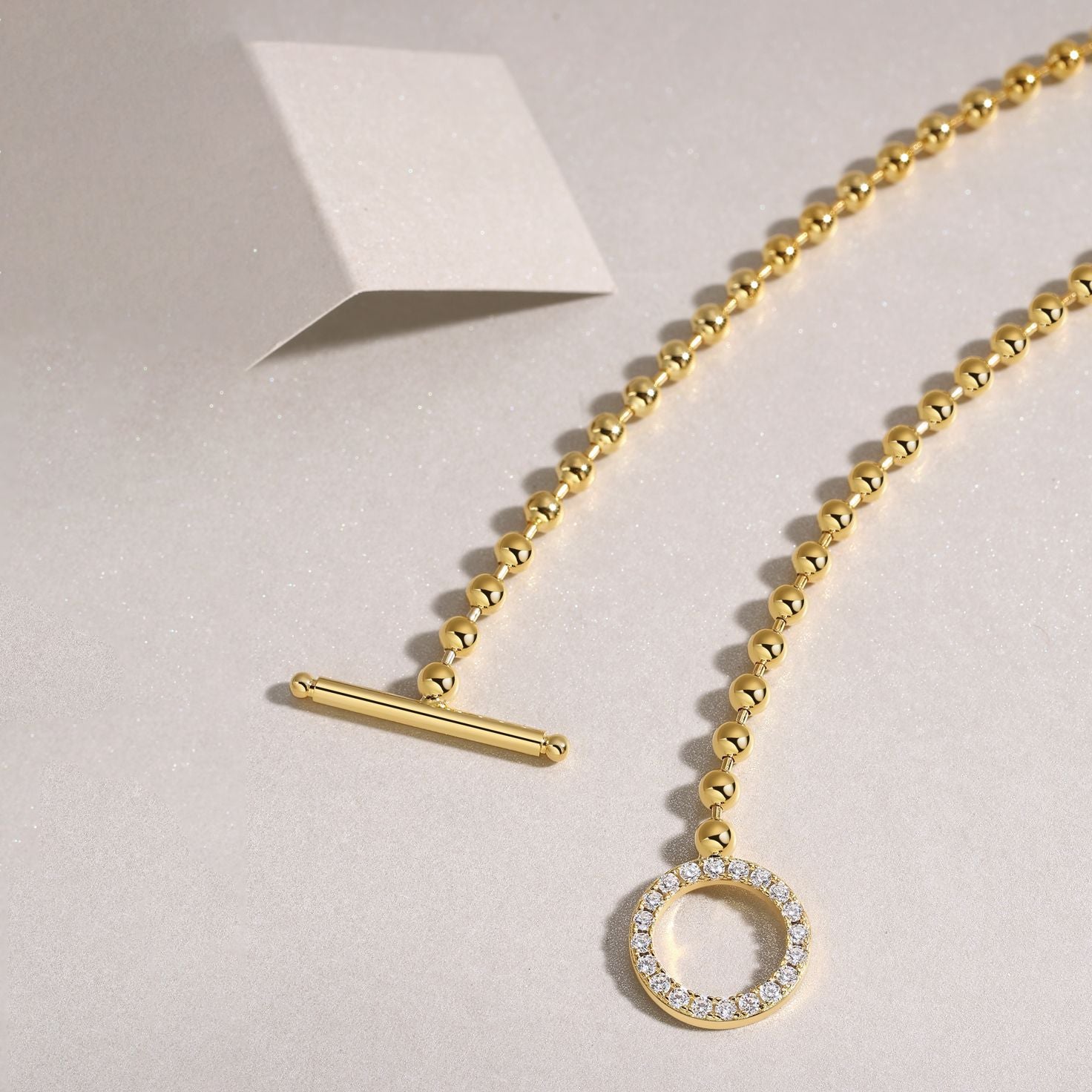 Y-shaped Moissanite Long Necklace for Women S925 Silver Plated with 18K Gold