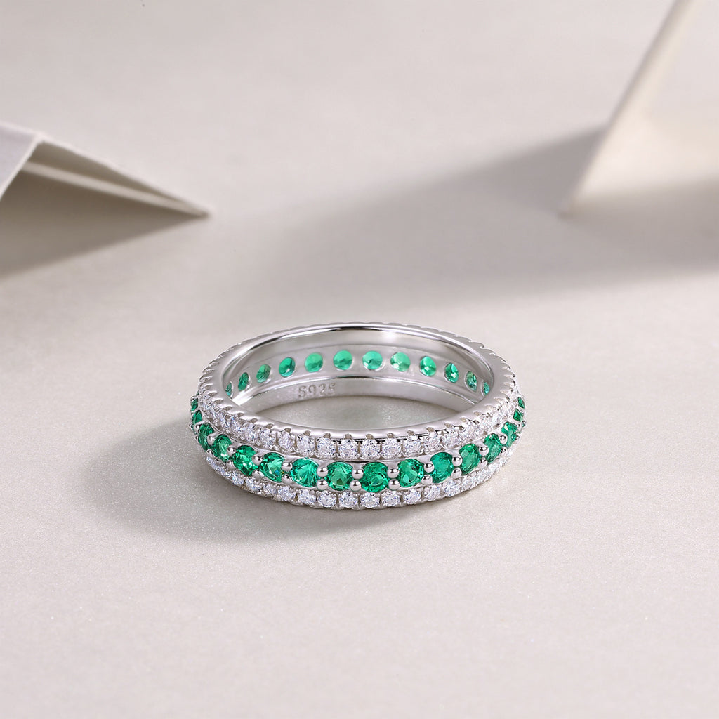 Colorful Cultivated Gemstone Moissanite Ring for Women
