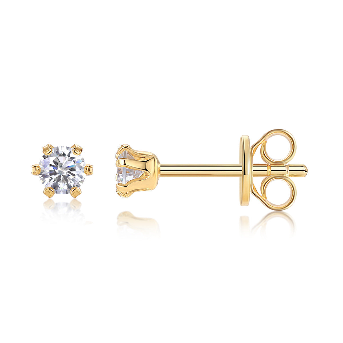Moissanite Double Hoop Round Tassel Chain Earrings S925 Sterling Silver Plated with 18K Gold