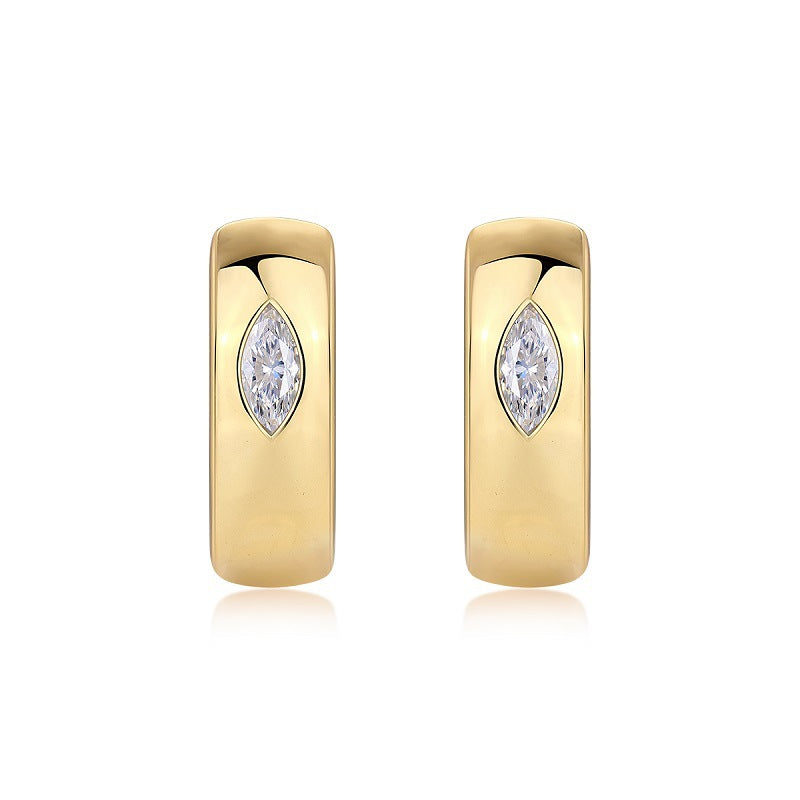 0.4 Carat Moissanite Round Earrings S925 Sterling Silver plated 18K Gold