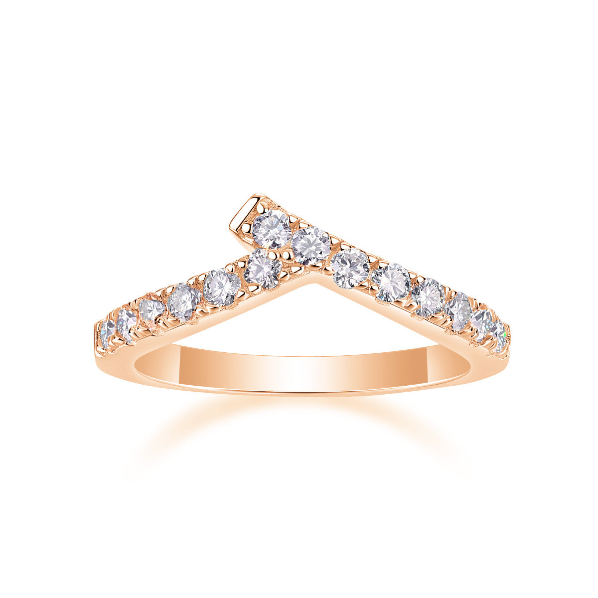 V-shaped Moissanite Ring for Women