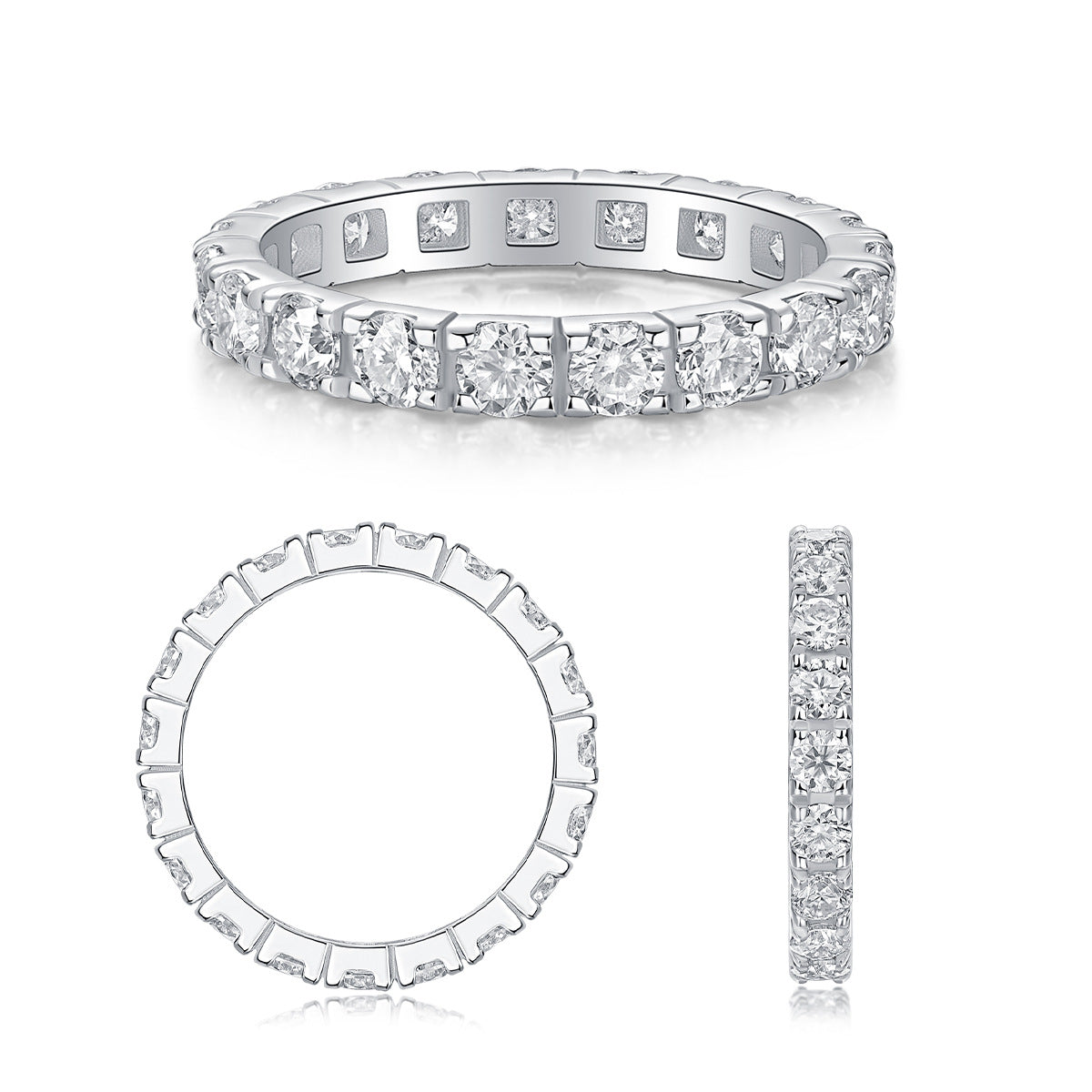 2 Carat (0.1*20pcs) Moissanite Diamond Wedding Ring for Women