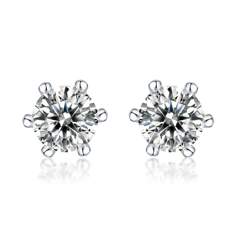 4CT(2CT*2)D-VVS1 Lab-Grown Diamond Six-Prong Unisex Earrings