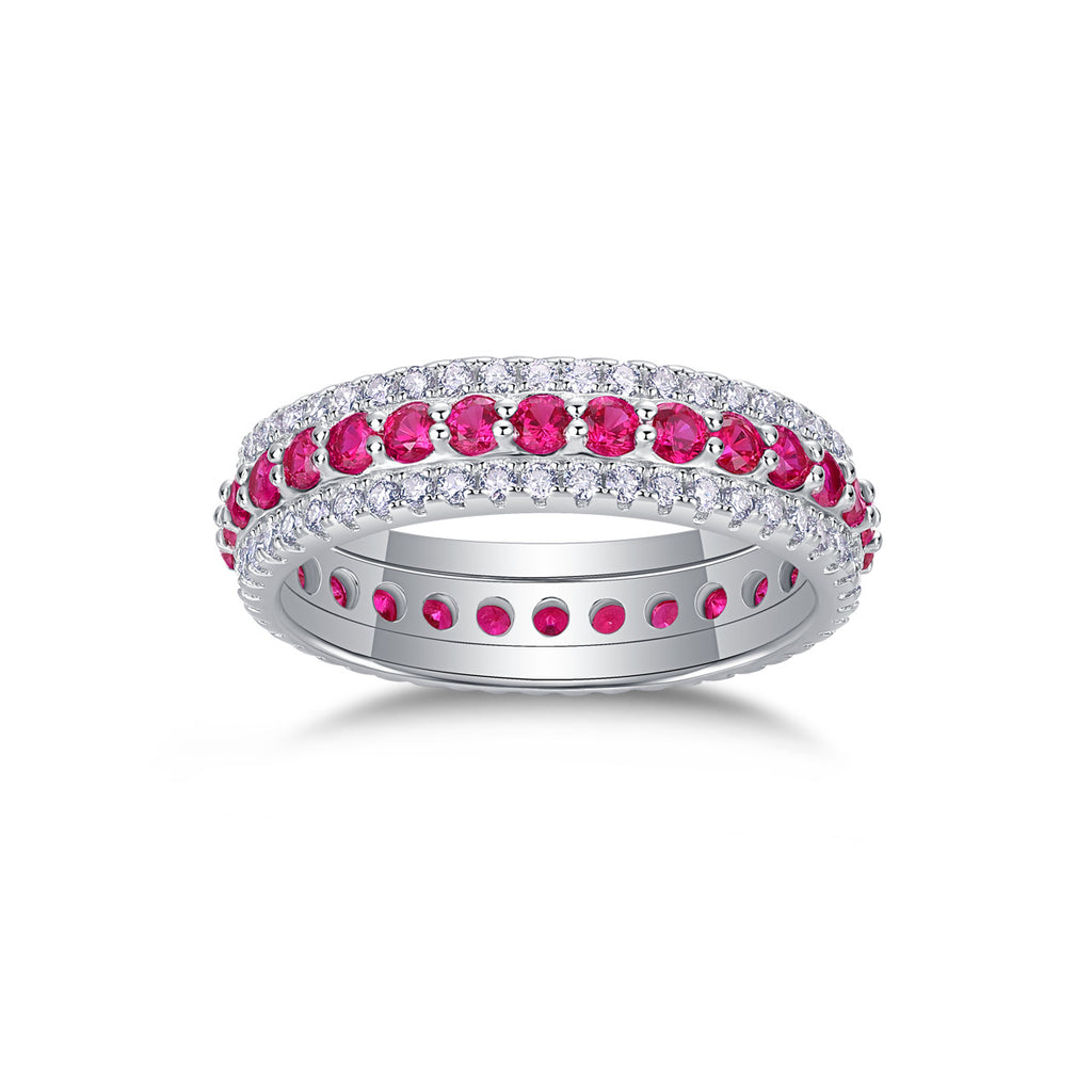 Colorful Cultivated Gemstone Moissanite Ring for Women