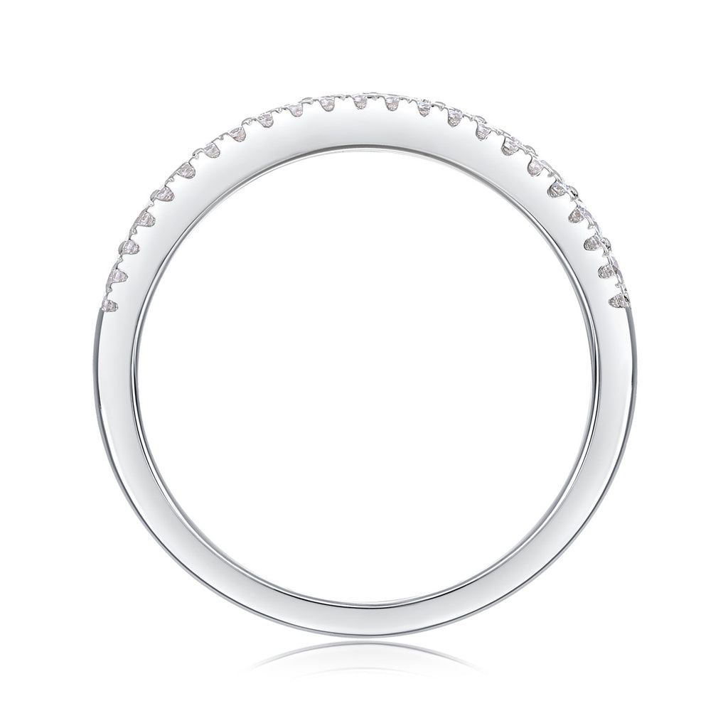 Moissanite Diamond Unisex Ring S925 Silver Plated 18K White Gold