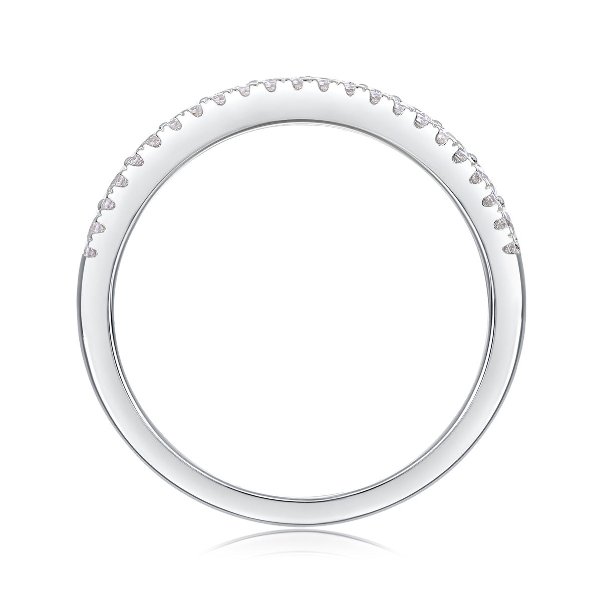 Moissanite Diamond Unisex Ring S925 Silver Plated 18K White Gold