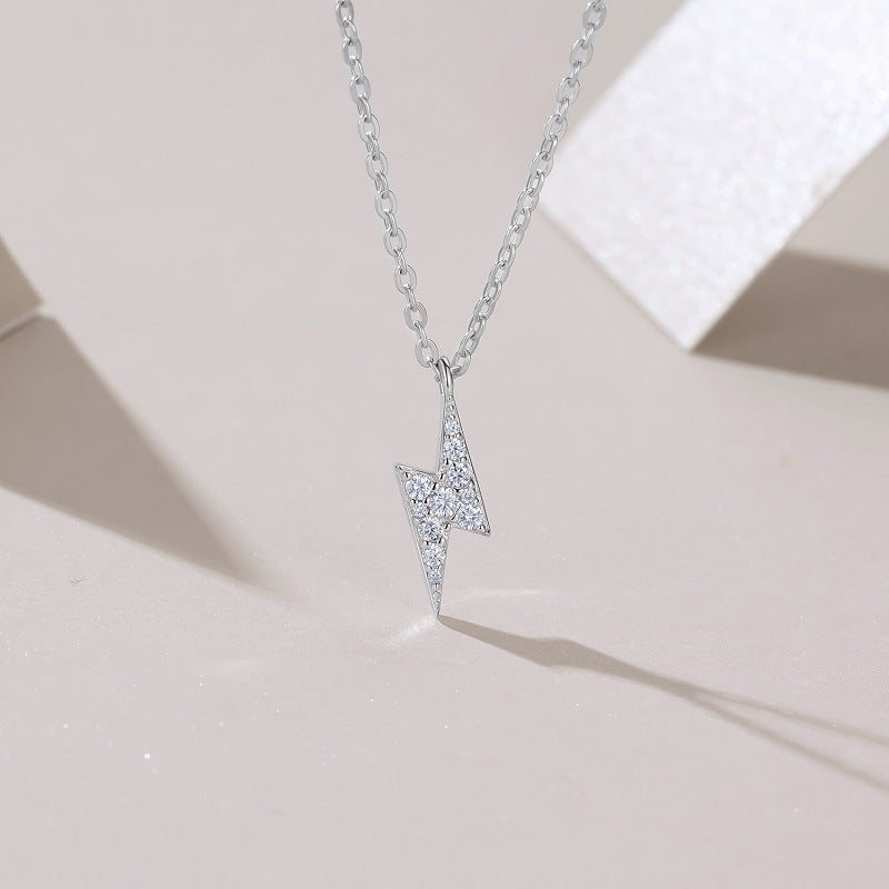 Korean Style Moissanite Lightning Diamond Necklace for Women