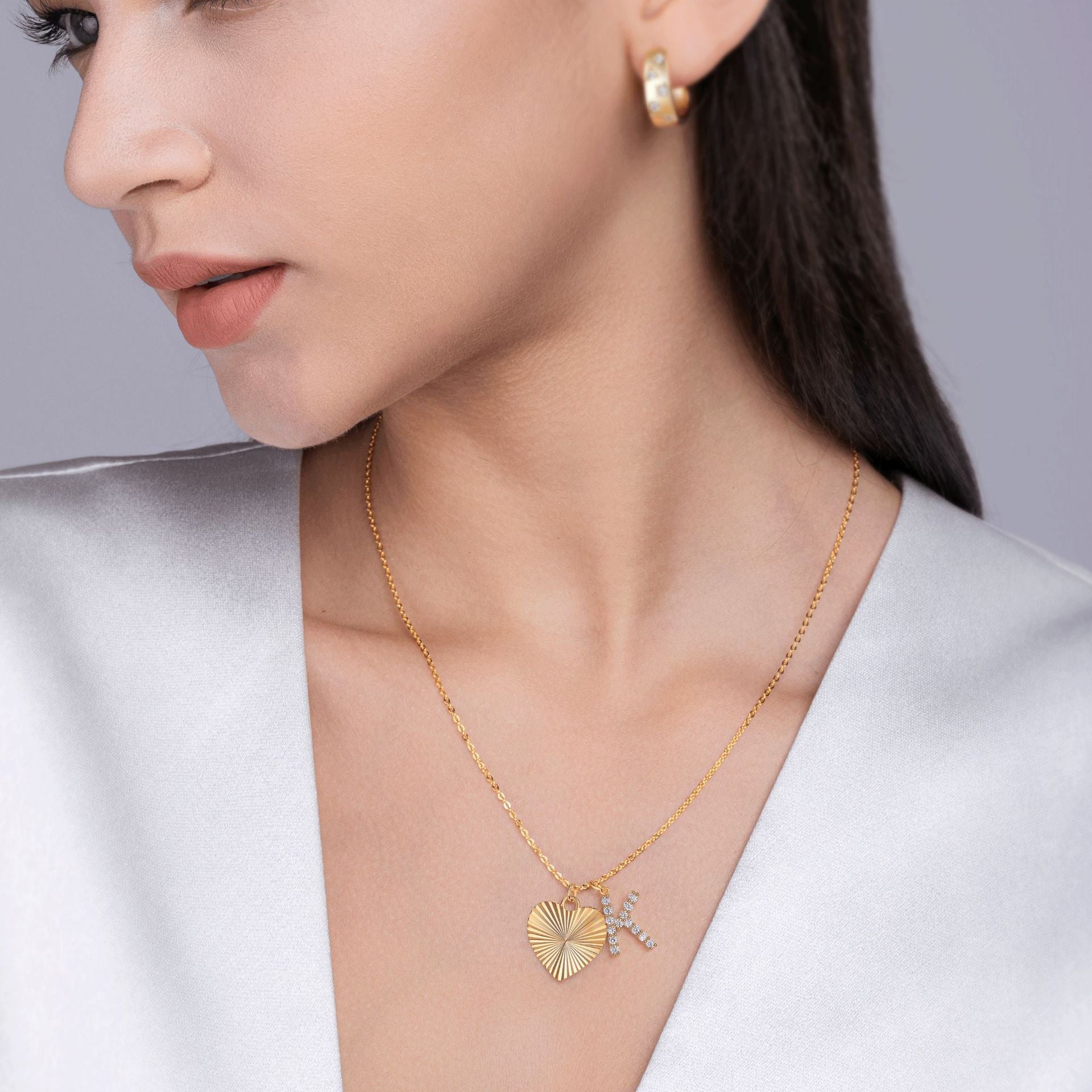 Heartfelt Secret Letter K Moissanite Necklace For Women