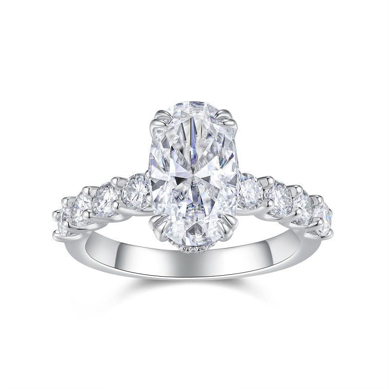 3 Carat Moissanite Diamond Pigeon Egg Ring for Women