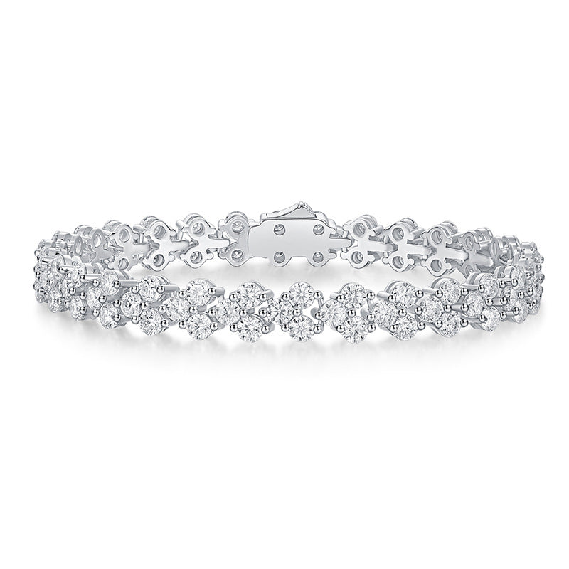 9 Carat Moissanite Luxury Bracelet S925 Silver Plated 18K Gold Women's Style