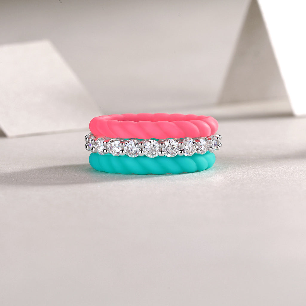 Moissanite Combination Stackable Rings