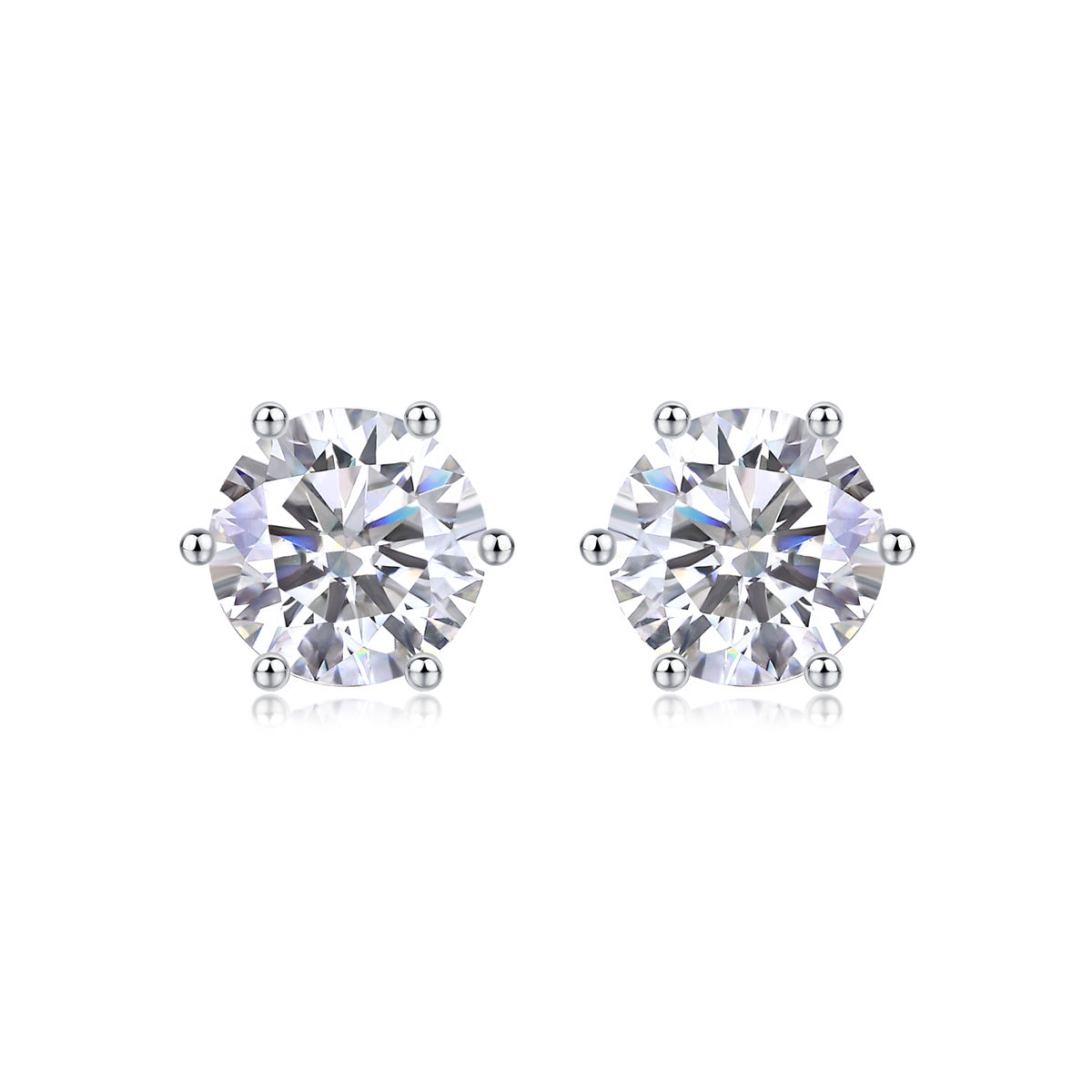 2CT(1CT*2)D-VVS1 Lab Grown Diamond Stud Earrings for Men and Women