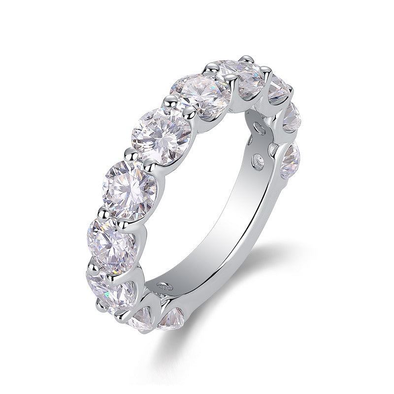 Colorful Moment 5 Carat Single Row Moissanite Diamond Couple Rings for Men and Women