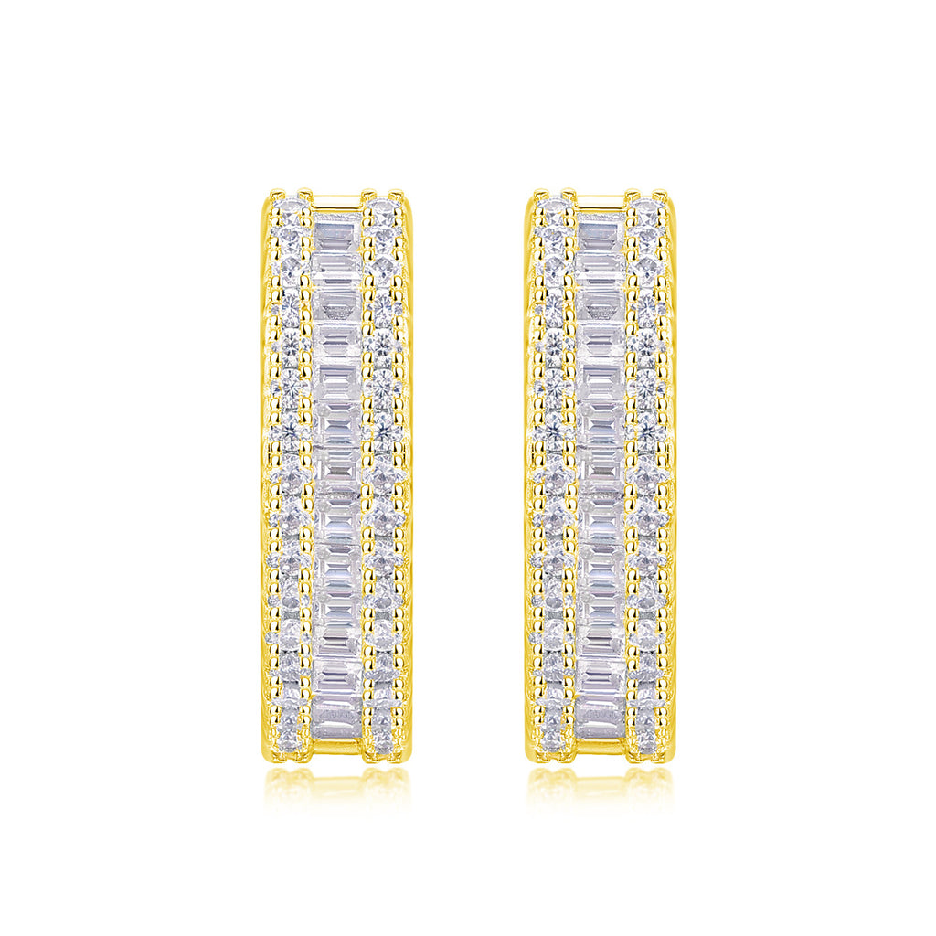 Moissanite Hoop Earrings for Women S925 18K Gold Plated