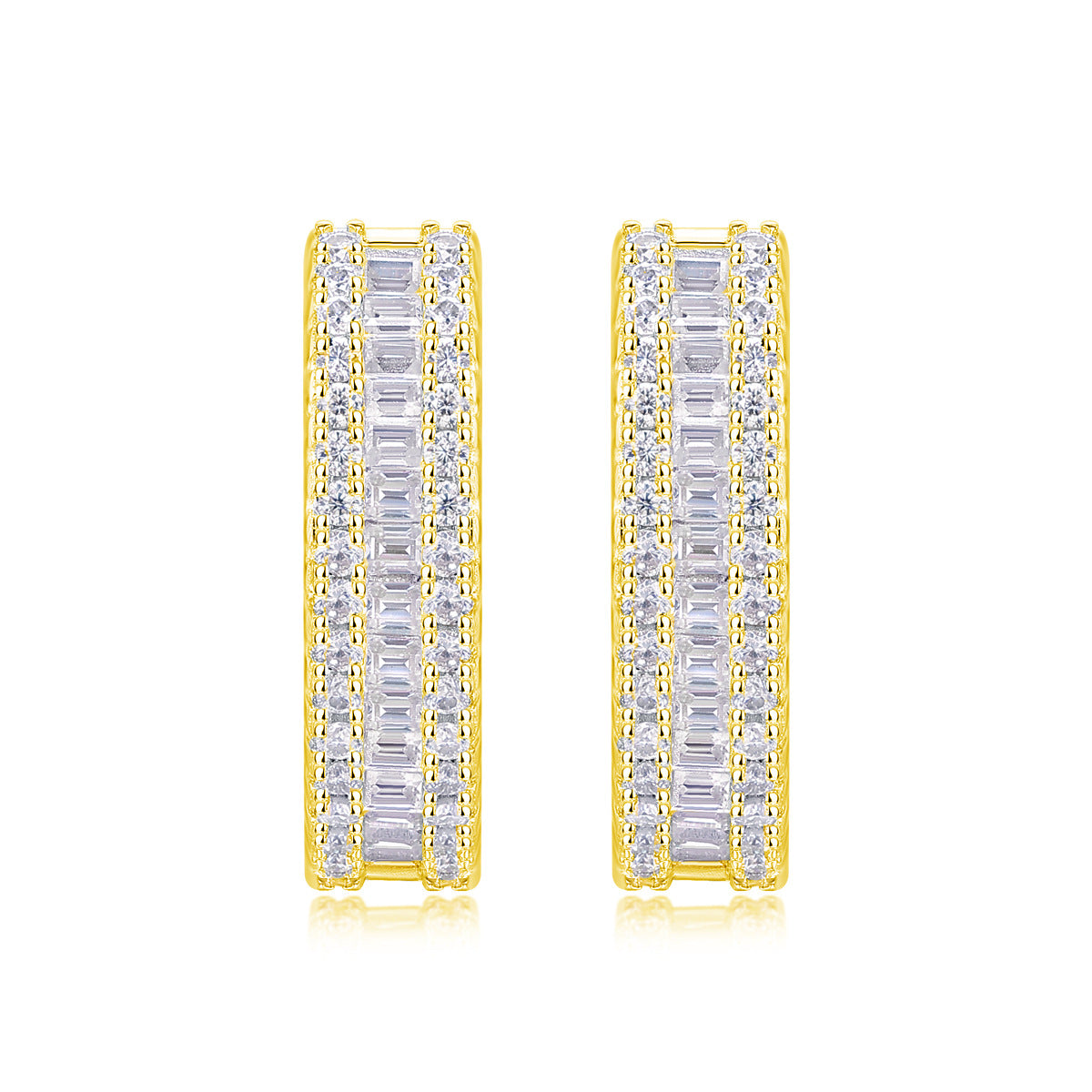 Moissanite Hoop Earrings for Women S925 18K Gold Plated
