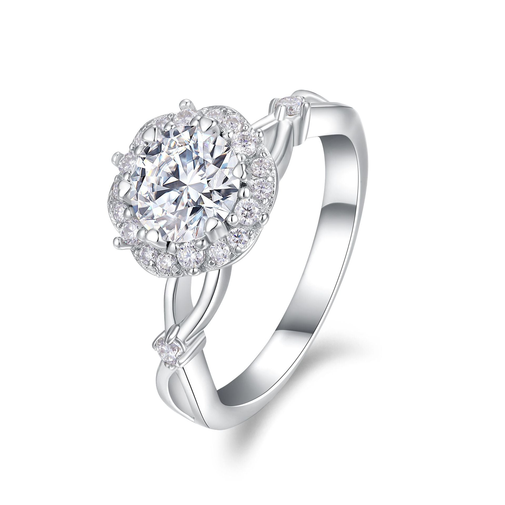 1 Carat Moissanite Diamond Ring for Women