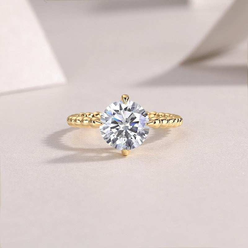 3 Carat Moissanite S925 Silver Plated 18K Gold Women's Ring