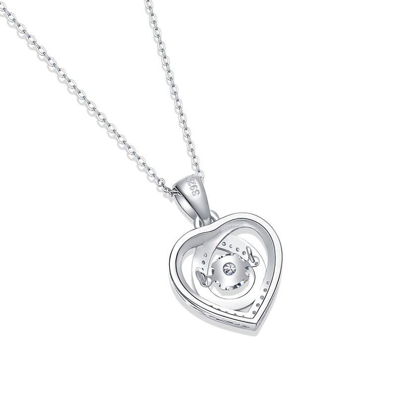0.5CT Lab Grown Diamond D-VVS1 Heart Shape Necklace For Women