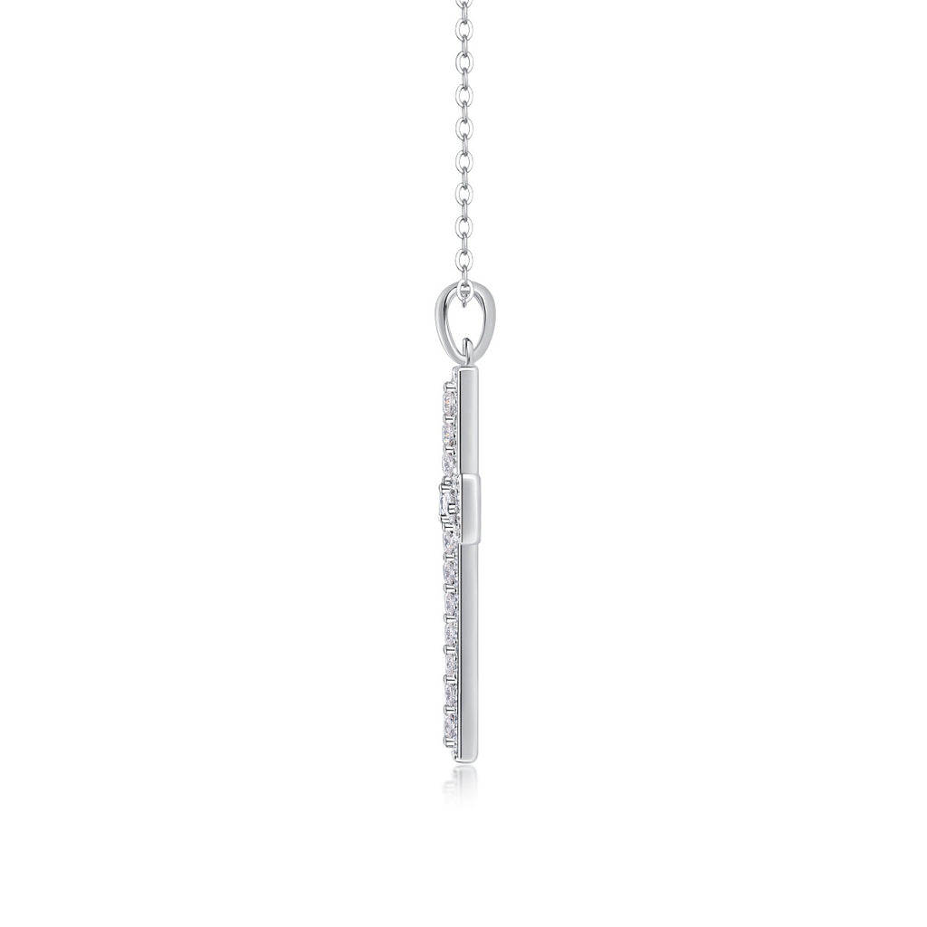 S925 Sterling Silver Plated with 18K Gold Moissanite Cross Pendant Diamon Necklac