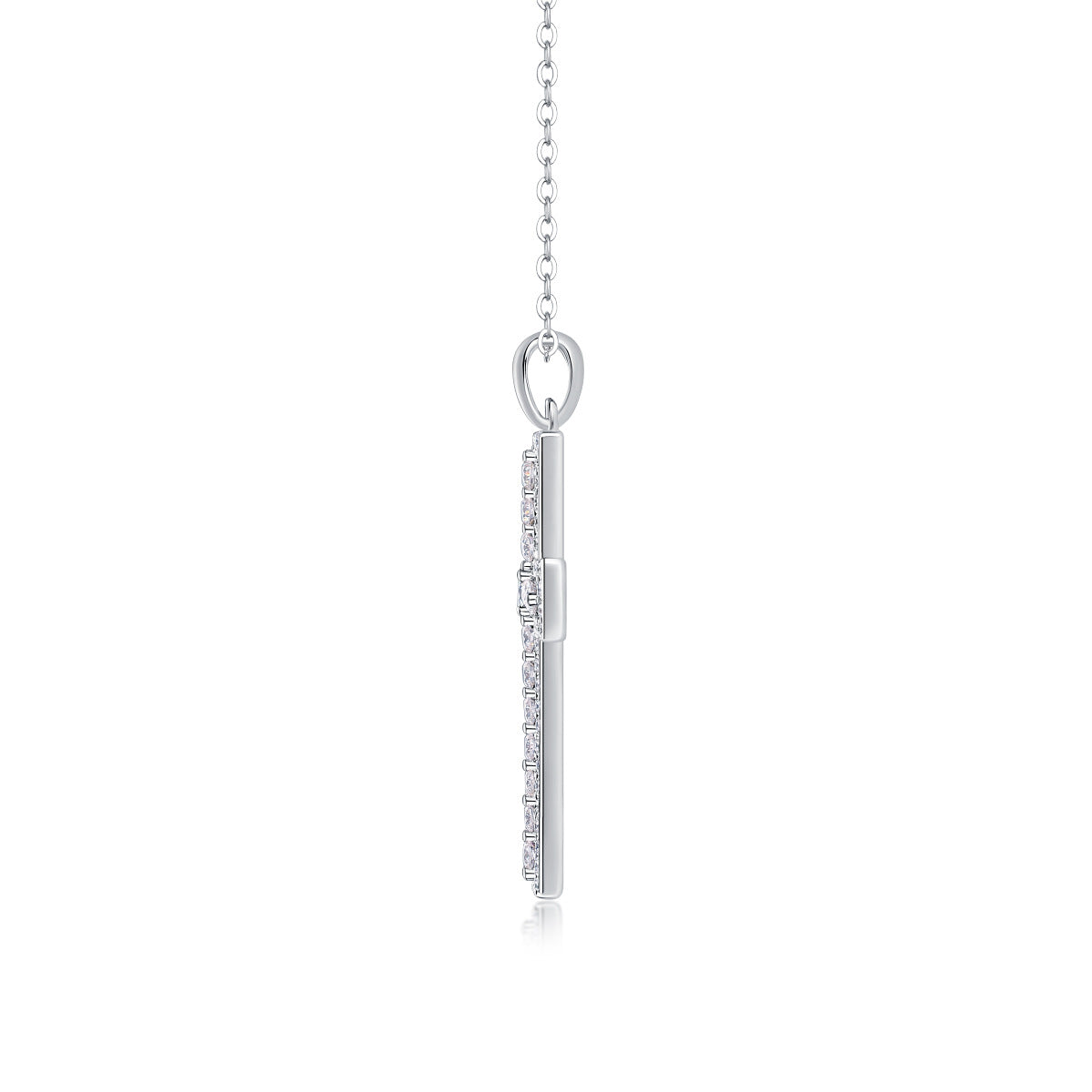 S925 Sterling Silver Plated with 18K Gold Moissanite Cross Pendant Diamon Necklac