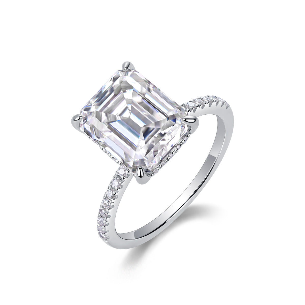 4 Carat Princess Cut Moissanite Wedding Rings For Women