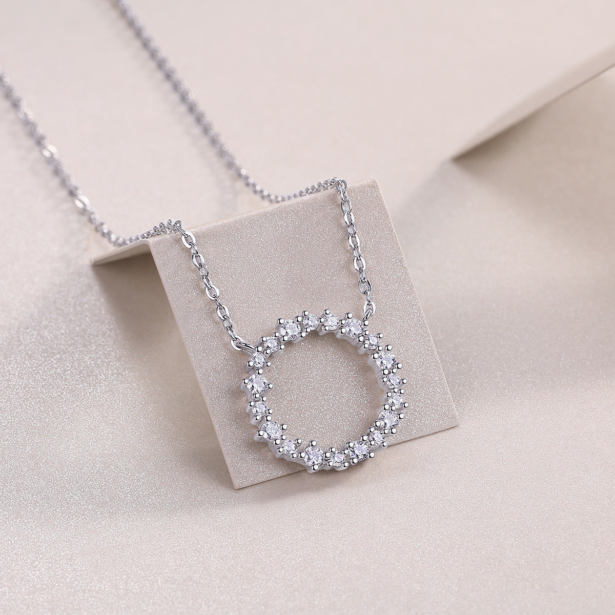 Love Ring Moissanite S925 Silver plated 18K Gold Necklace
