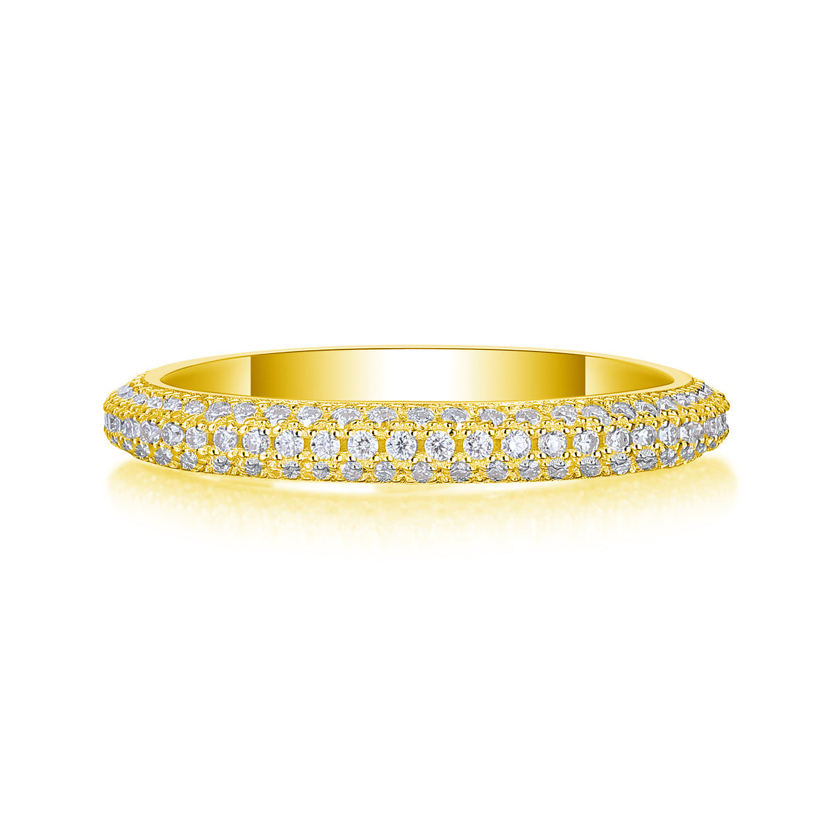 Moissanite Diamond Ring for Men and Women S925 Silver Plated with 18K Gold