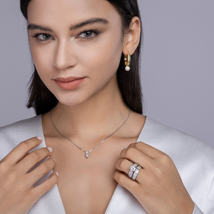3 Carat Moissanite Stacking Double Layer Ring