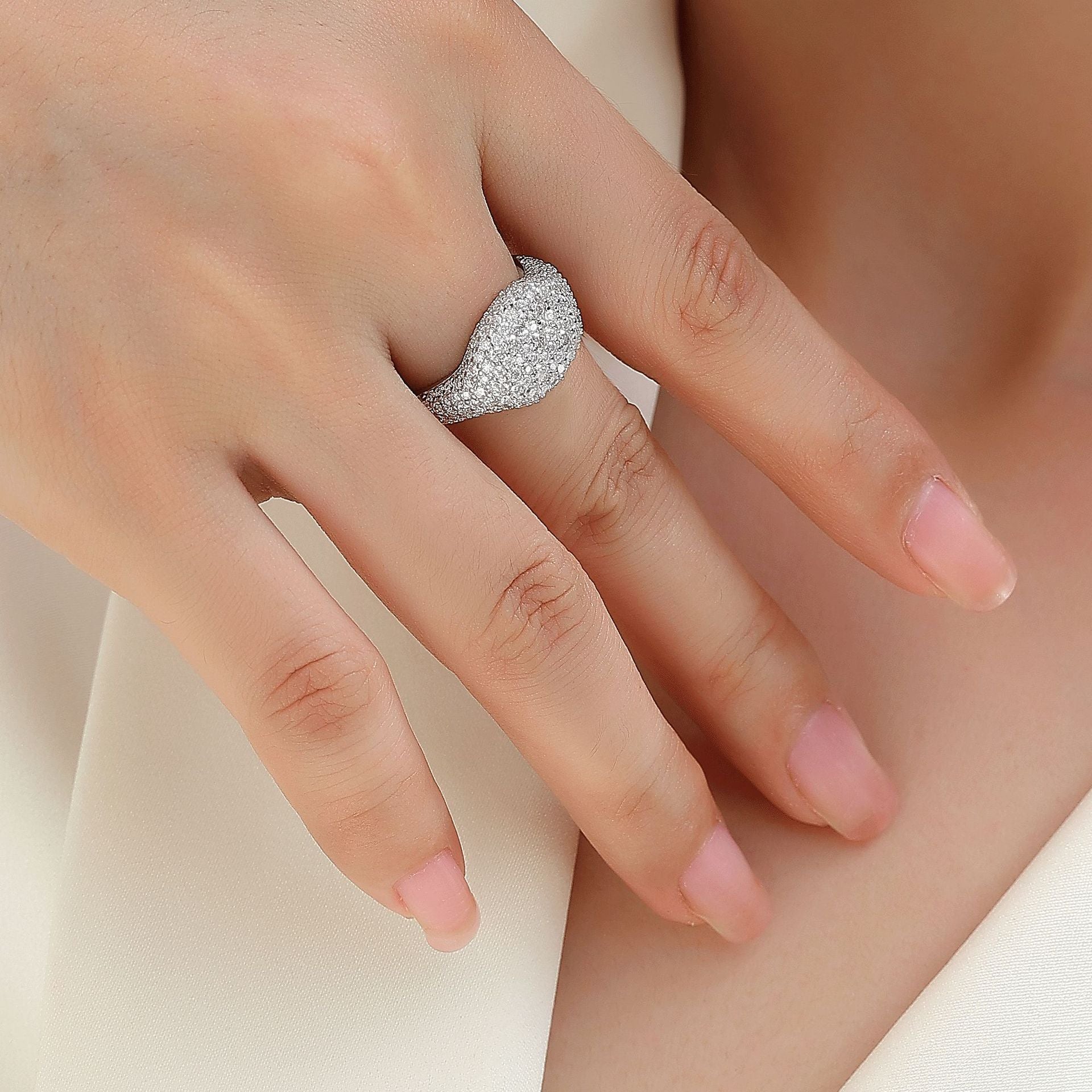 3CT (155pcs) Moissanite Ring for Men and Women Hip Hop Trendy