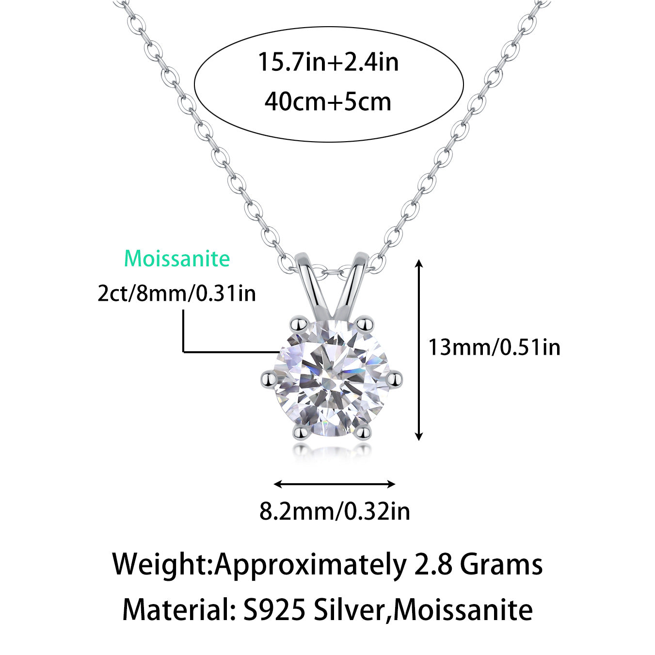 2 Carat D-VVS1 Lab-Grown Diamond Star Love Pendant For Women