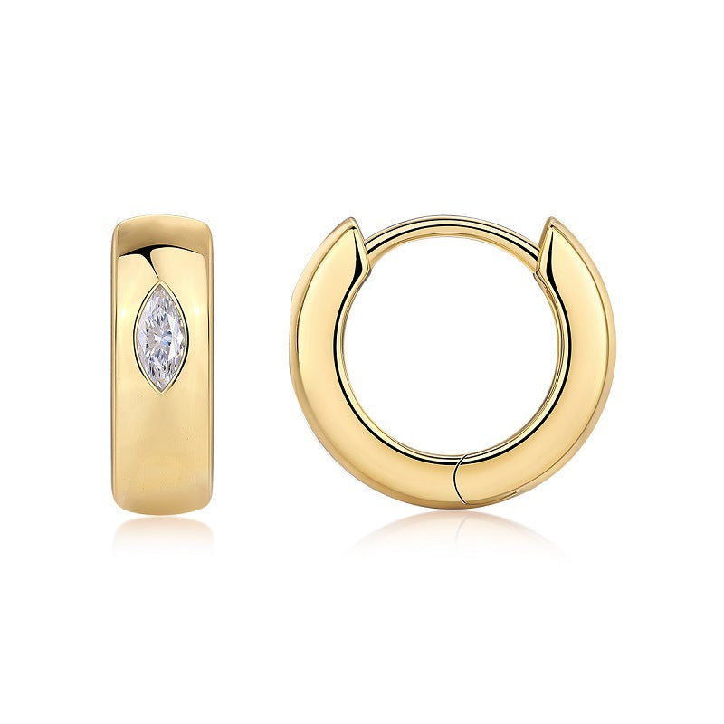 0.4 Carat Moissanite Round Earrings S925 Sterling Silver plated 18K Gold
