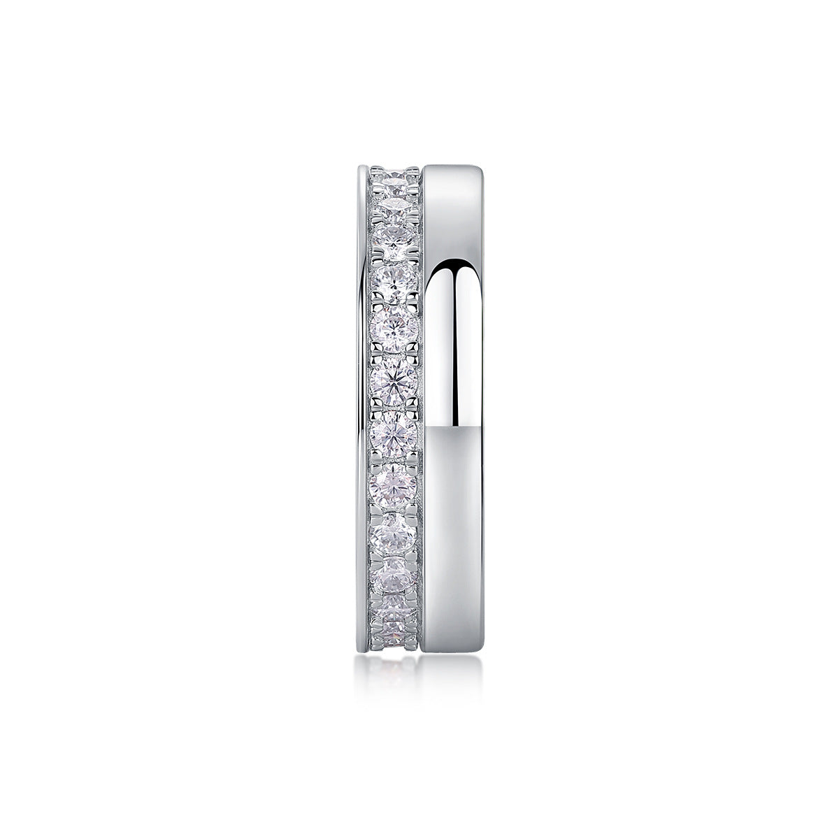 Moissanite Diamond Ring for Men and Women S925 Silver Plated with 18K White Gold