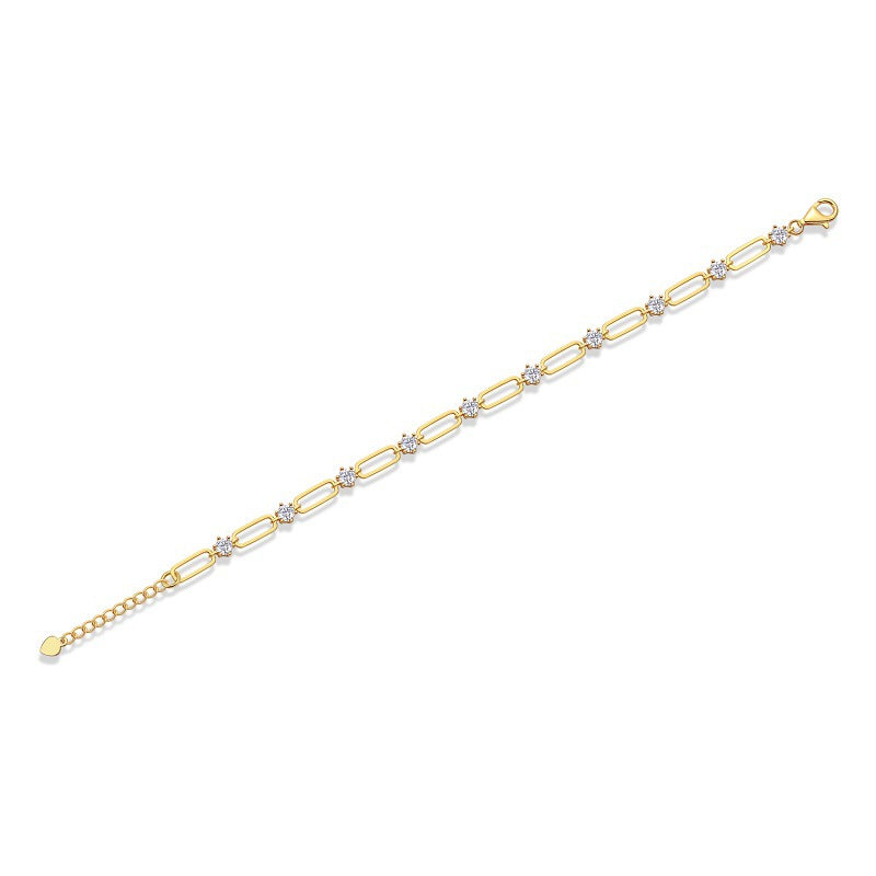 4 Carat Moissanite Geometric Clasp Bracelet For Women