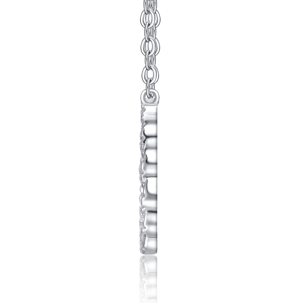 Round Moissanite Women Necklace S925 Silver Plated 18K White Gold