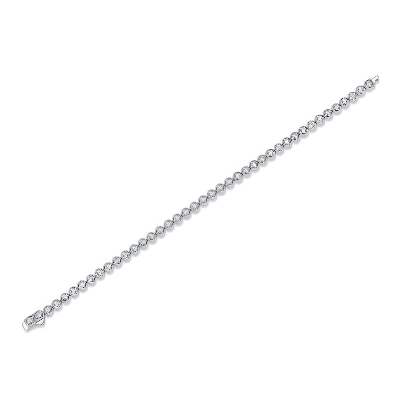 Bubble 1.8mm Round Moissanite Tennis Bracelet S925 Silver Plated 18k White Gold