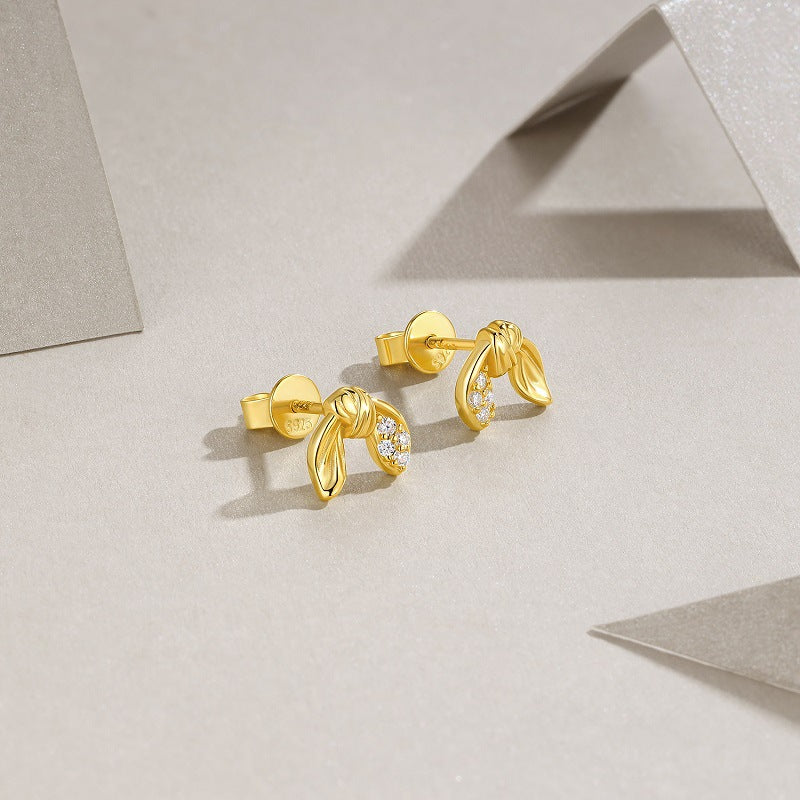 Moissanite Diamond Stud Earrings for Women S925 Silver Plated with 18K Gold