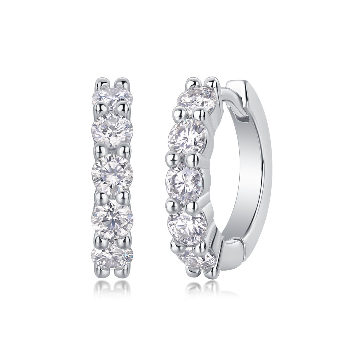 Moissanite Diamond Hoop Earrings for Women S925 Silver Plated with 18K Gold