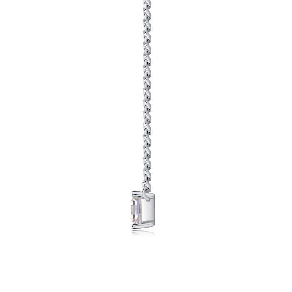 1.5CT Moissanite Cuban Clavicle Necklace for Women 10.7g S925 Silver Electroplated 18K White Gold