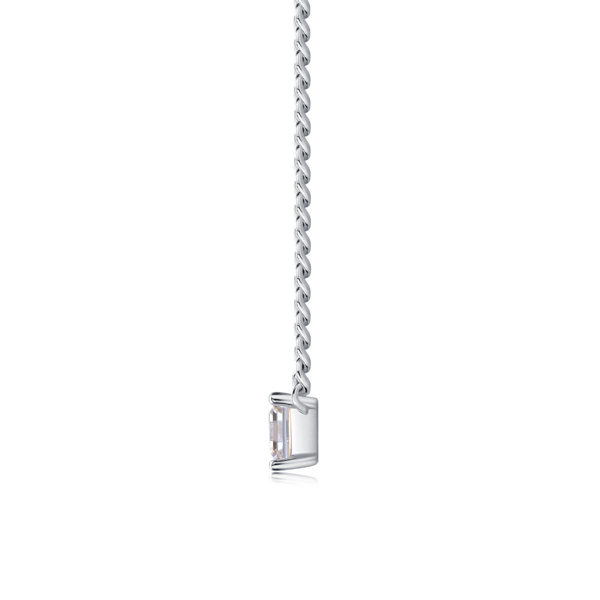 1.5CT Moissanite Cuban Clavicle Necklace for Women 10.7g S925 Silver Electroplated 18K White Gold