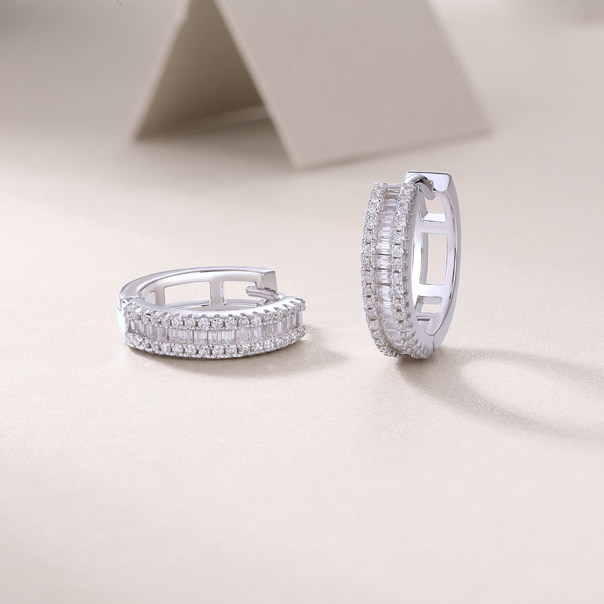 Moissanite Hoop Earrings for Women S925 18K Gold Plated