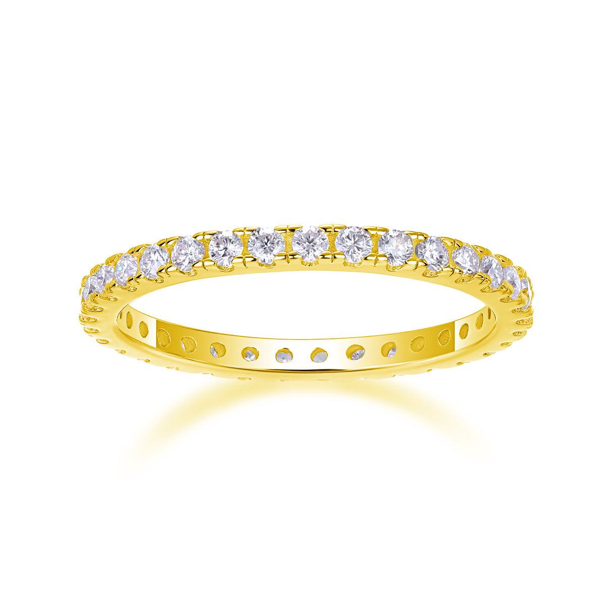 Moissanite Diamond Ring Female S925 Silver Plated with 18K Gold