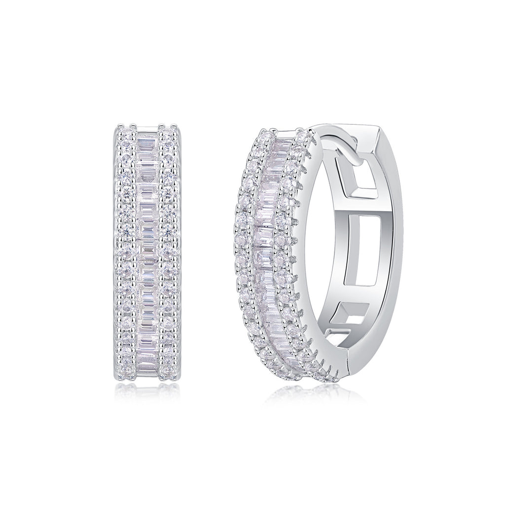 Moissanite Hoop Earrings for Women S925 18K Gold Plated