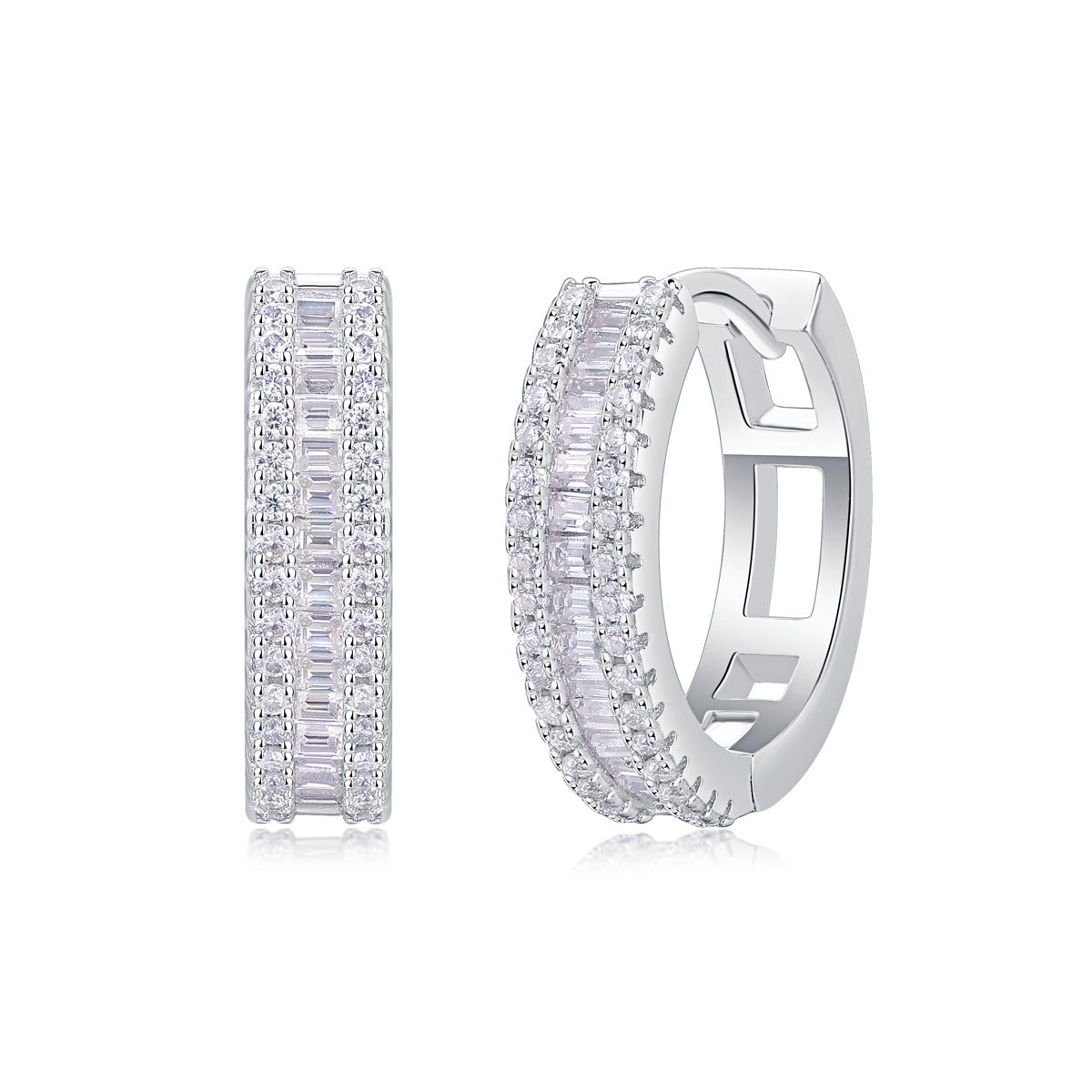 Moissanite Hoop Earrings for Women S925 18K Gold Plated